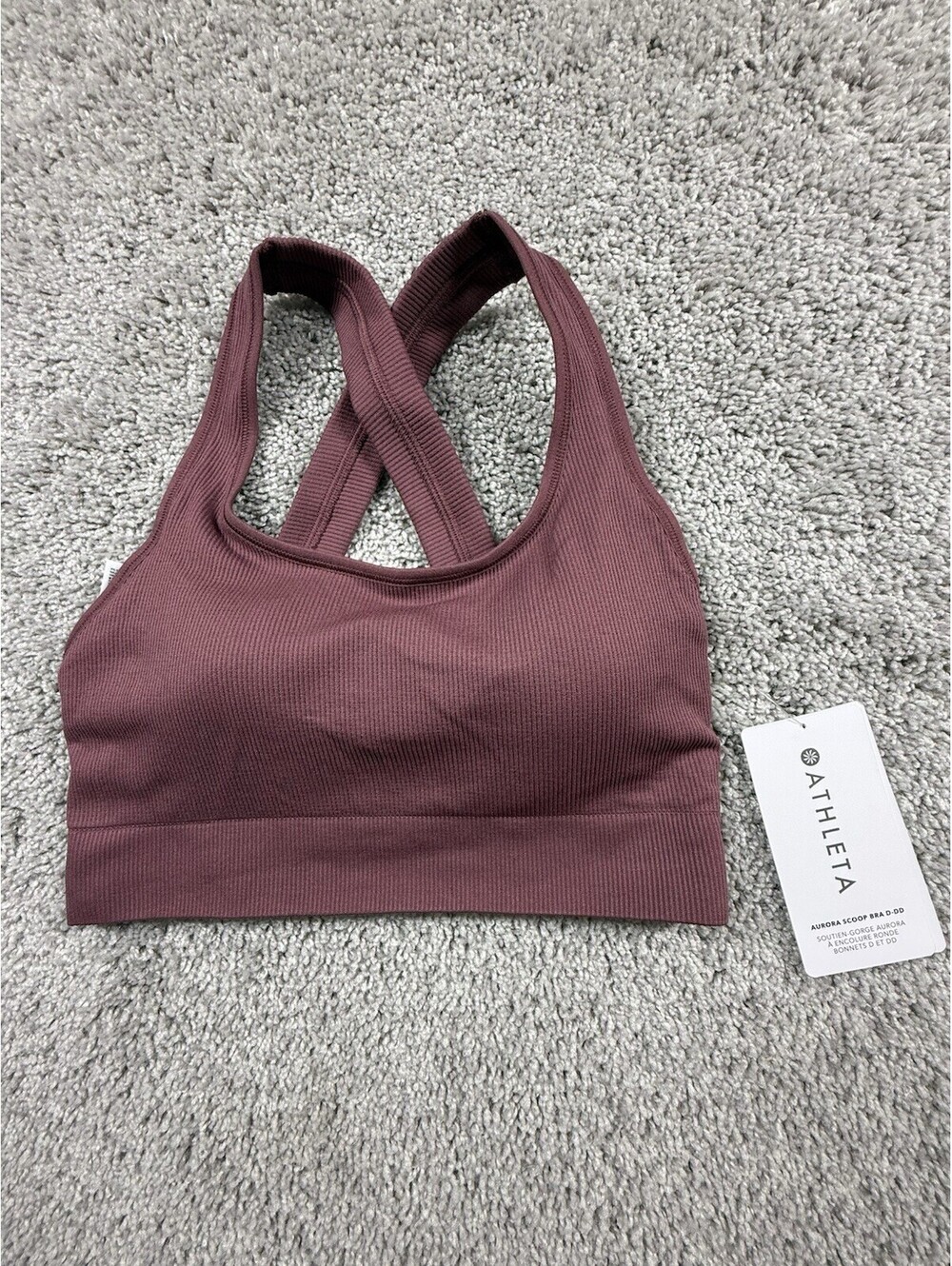 Athleta Aurora Scoop Bra Size Small D-DD Tawny Rose NWT